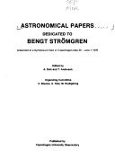 Cover of Astronomical papers dedicated to Bengt Strömgren, presented at a symposium held in Copenhagen, May 30-June 1, 1978 by Bengt Strömgren