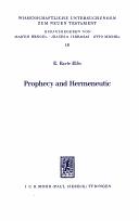 Front cover of Prophecy and hermeneutic in early Christianity by E. Earle Ellis