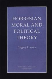 Front cover of Hobbesian moral and political theory by Gregory S. Kavka