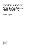 Front cover of Hayek's social and economic philosophy by Norman P. Barry