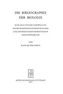 Front cover of Die Bibliographie der Biologie by Hans-Reiner Simon