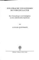 Front cover of Zur Sprache von Kindern im Vorschulalter by Ludger Hoffmann