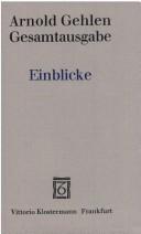 Cover of Gesamtausgabe by Arnold Gehlen