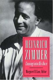 Front cover of Heinrich Zimmer by Margaret H. Case