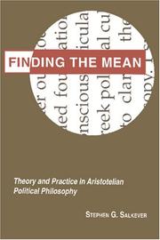 Cover of Finding the mean by Stephen G. Salkever