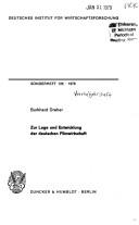 Front cover of Zur Lage und Entwicklung der deutschen Filmwirtschaft by Burkhard Dreher
