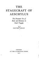 Cover of The stagecraft of Aeschylus by Oliver Taplin