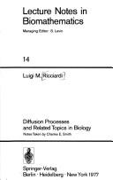 Cover of Diffusion processes and related topics in biology by Luigi M. Ricciardi