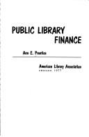 Cover of Public library finance by Ann E. Prentice