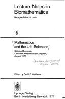 Front cover of Mathematics and the life sciences by Canadian Mathematical Congress (Society)