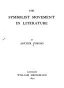 Front cover of The symbolist movement in literature by Arthur Symons