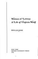Front cover of Woman of letters by Phyllis Rose