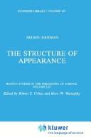 Front cover of The structure of appearance by Nelson Goodman