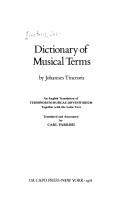 Cover of Terminorum musicae diffinitorium by Johannes Tinctoris