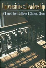 Front cover of Universities and their leadership by William G. Bowen