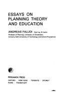 Cover of Essays on planning theory and education by Andreas Faludi