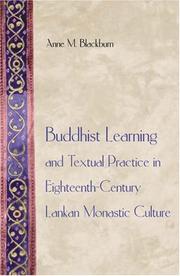 Cover of Buddhist learning and textual practice in eighteenth-century Lankan monastic culture by Anne M. Blackburn