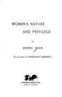 Front cover of Der Frauen Natur und Recht by Hedwig Dohm