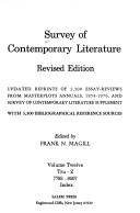 Front cover of Survey of contemporary literature by Frank N. Magill