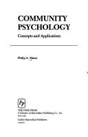Front cover of Community psychology by Philip A. Mann