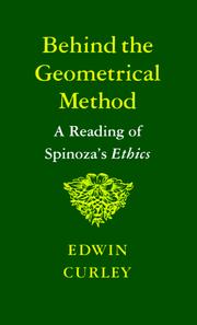 Cover of Behindthe geometrical method by E. M. Curley