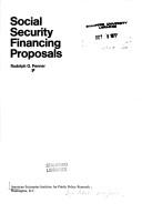 Cover of Social security financing proposals by Rudolph Gerhard Penner