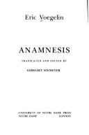 Cover of Anamnesis by Eric Voegelin