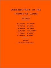 Front cover of Contributions to the Theory of Games (AM-40), Volume IV by Albert William Tucker