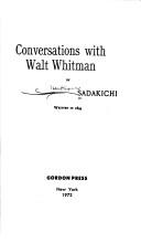 Front cover of Conversations with Walt Whitman by Hartmann, Sadakichi