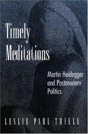 Cover of Timely meditations by Leslie Paul Thiele