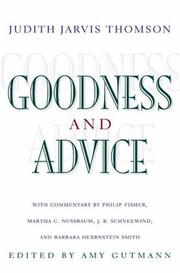 Front cover of Goodness and Advice by Judith Jarvis Thomson