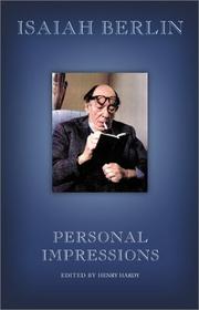 Cover of Personal impressions by Isaiah Berlin