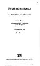 Cover of Unterhaltungsliteratur by Johannes Anderegg