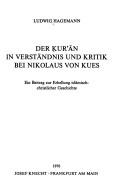 Cover of Der Ḳurʼān in Verständnis und Kritik bei Nikolaus von Kues by Ludwig Hagemann