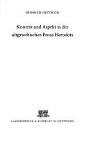 Front cover of Kontext und Aspekt in der altgriechischen Prosa Herodots by Heinrich Hettrich