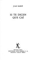 Cover of Si te dicen que caí by Juan Marsé