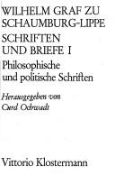 Front cover of Schriften und Briefe by Schaumburg-Lippe, Wilhelm Graf zu