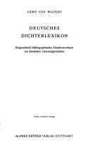 Front cover of Deutsches Dichterlexikon by Gero von Wilpert