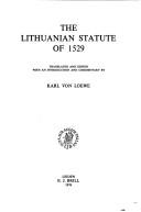 Cover of The Lithuanian statute of 1529 by Lithuania.