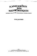Front cover of Fondements des mathématiques by Yvon Gauthier