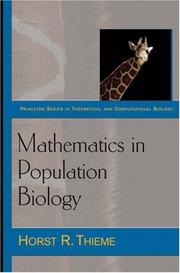 Front cover of Mathematics in Population Biology (Princeton Series in Theoretical and Computational Biology) by Horst R. Thieme