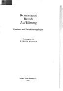 Front cover of Renaissance, Barock, Aufklärung by Werner Bahner