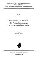 Front cover of Terminologie und Typologie des Verwandlungsvorgangs in den Metamorphosen Ovids by Hansjörg Haege