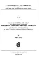 Front cover of Studien zu den österlichen Spielen des deutschen Mittelalters by Barbara Thoran
