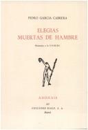 Front cover of Elegías muertas de hambre by Pedro García Cabrera