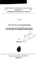 Front cover of Text und Bild in Biologiebüchern by Klaus Koch