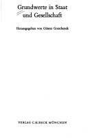 Front cover of Grundwerte in Staat und Gesellschaft by Günter Gorschenek