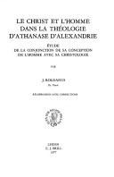 Front cover of Le christ et l'homme dans la théologie d'Athanase d'Alexandrie by J. Roldanus