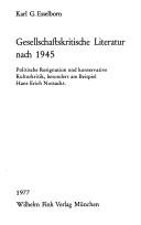Cover of Gesellschaftskritische Literatur nach 1945 (i.e. neunzehnhundertfünfundvierzig) by Karl Esselborn