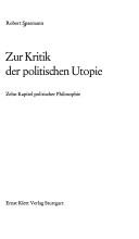 Front cover of Zur Kritik der politischen Utopie by Robert Spaemann